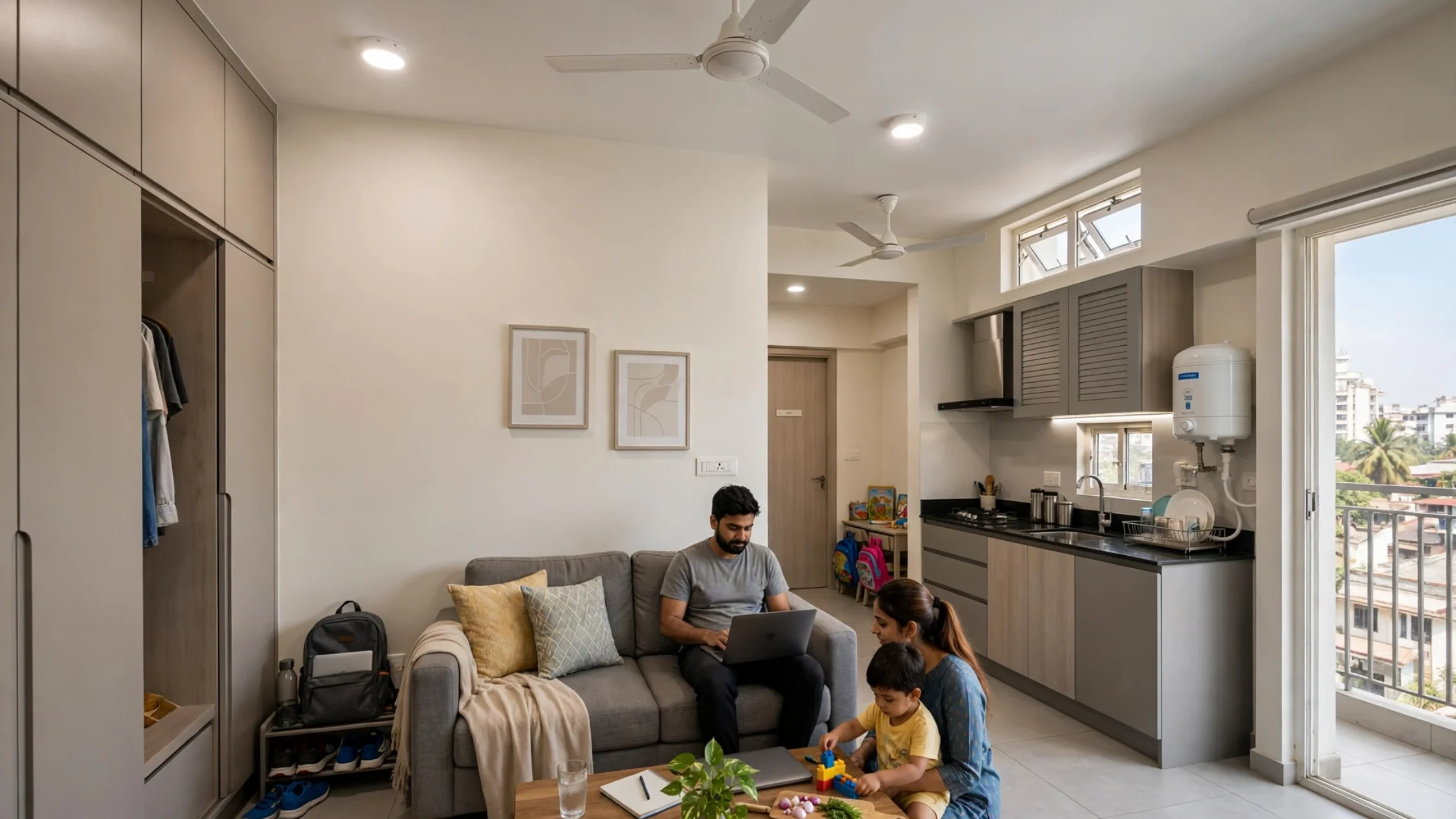 Compact 1050 sqft semi furnished 2BHK high yield Bangalore tech family