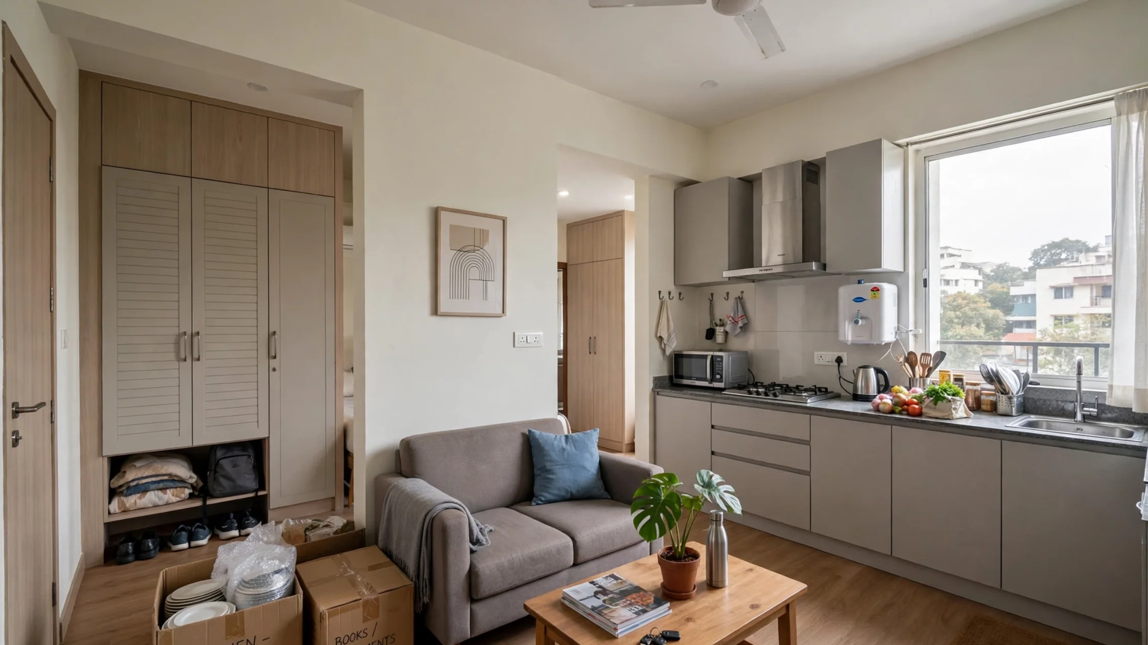 Compact semi furnished 2BHK rental Bangalore high yield
