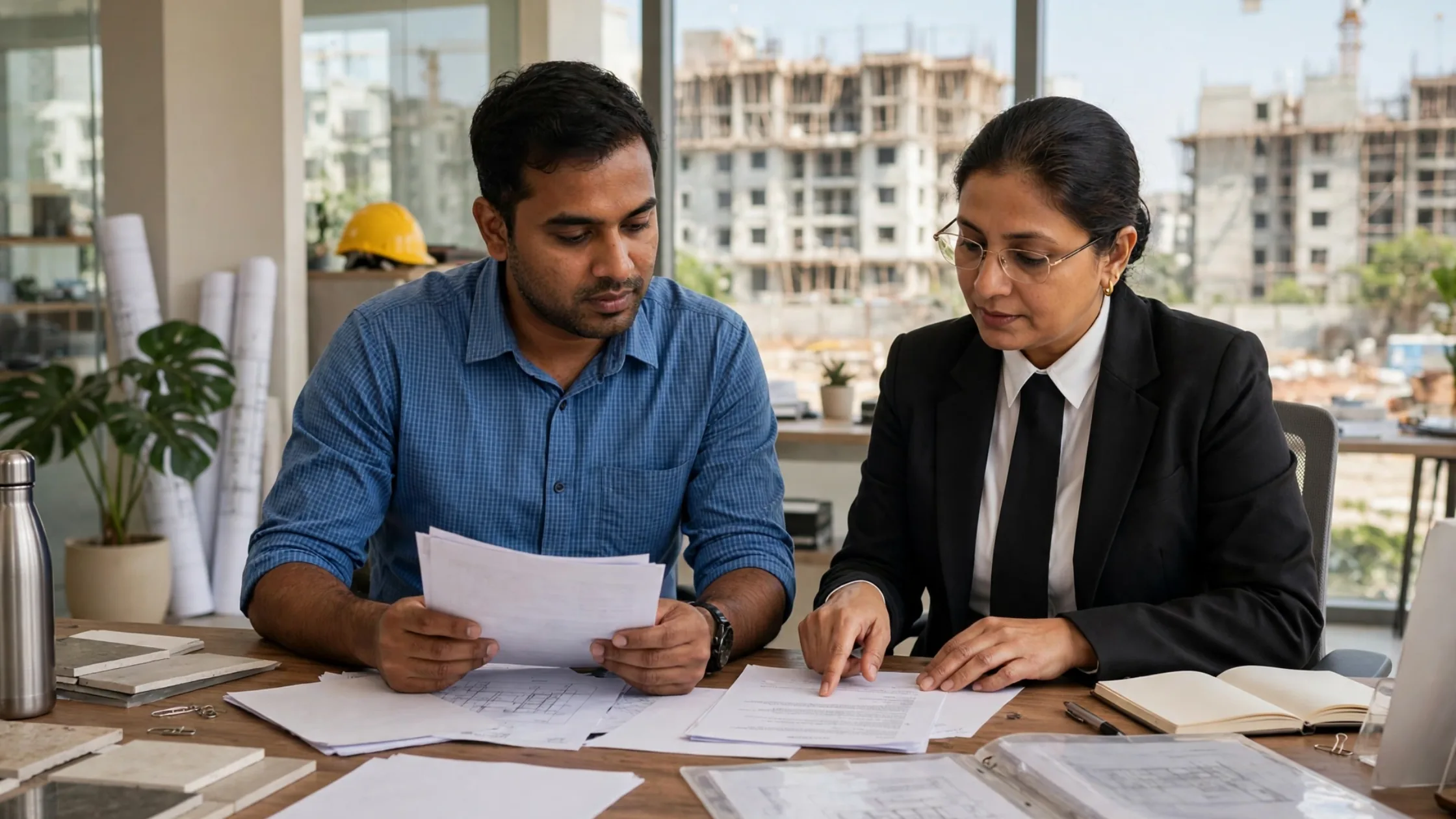 Buyer verifying property documents before purchase in Bangalore
