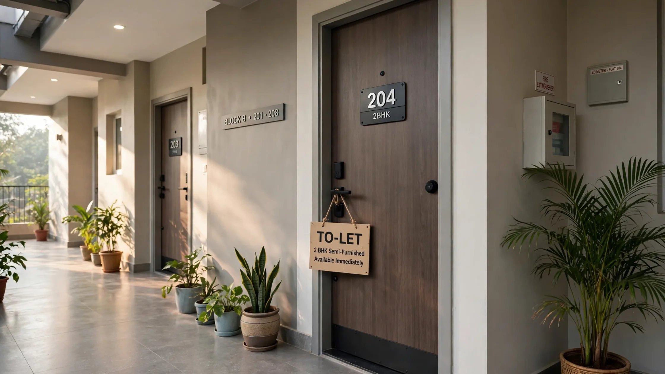 2BHK To-Let in Bangalore gated apartment