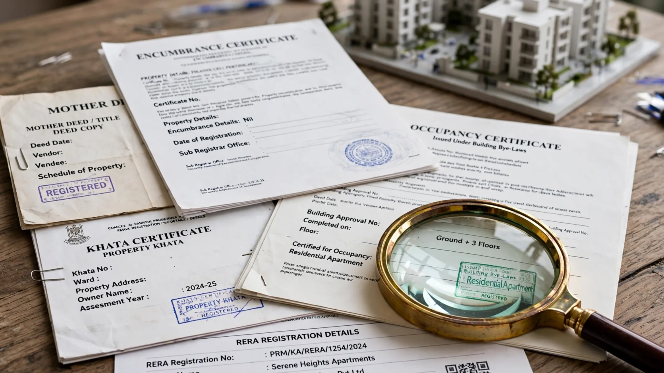 Bangalore property legal documents RERA Khata Encumbrance Certificate check