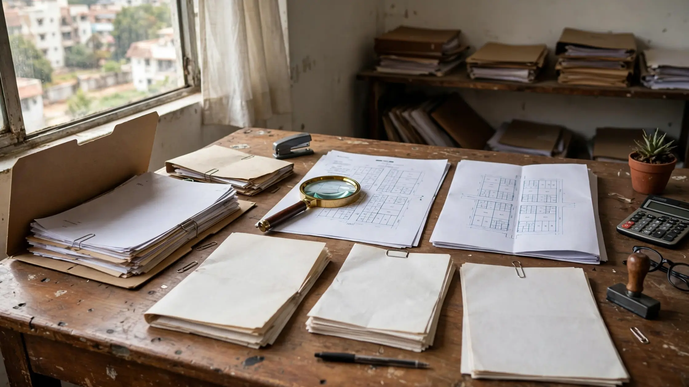 Lawyer verifying documents for residential plots for sale in Bangalore